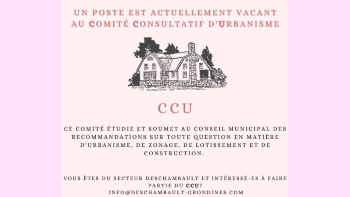 Poste vacant au Comité consultatif d'urbanisme