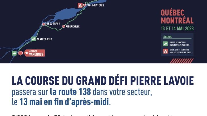 La Course du Grand défi Pierre Lavoie ce samedi