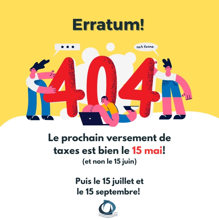 Erratum paiement de taxe