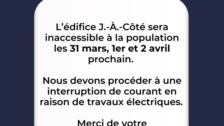 AVIS IMPORTANT - GYMNASE ET MINI-GYM