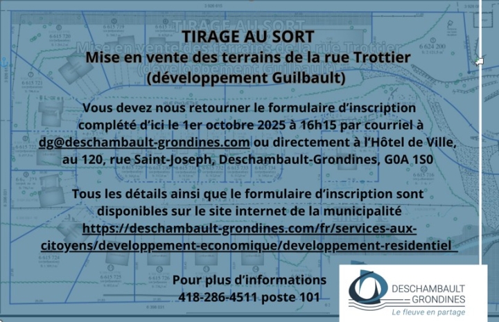 Mise en vente des terrains par tirage au sort