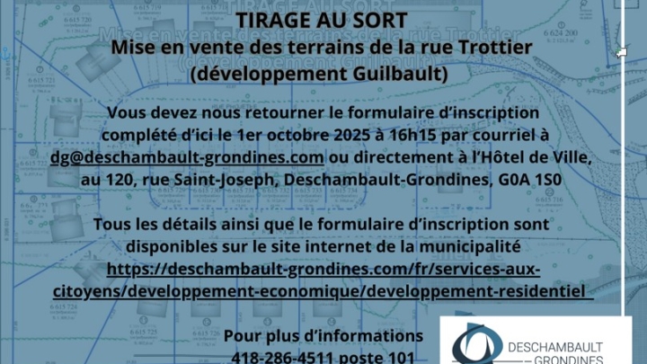 Mise en vente des terrains par tirage au sort
